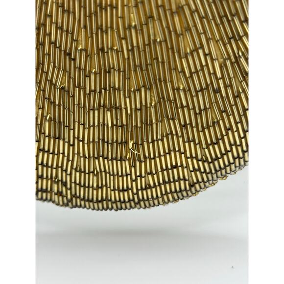 LA REGALE LTD Beaded Kisslock Frame Evening Bag Gold Chain Strap - Picture 6 of 13